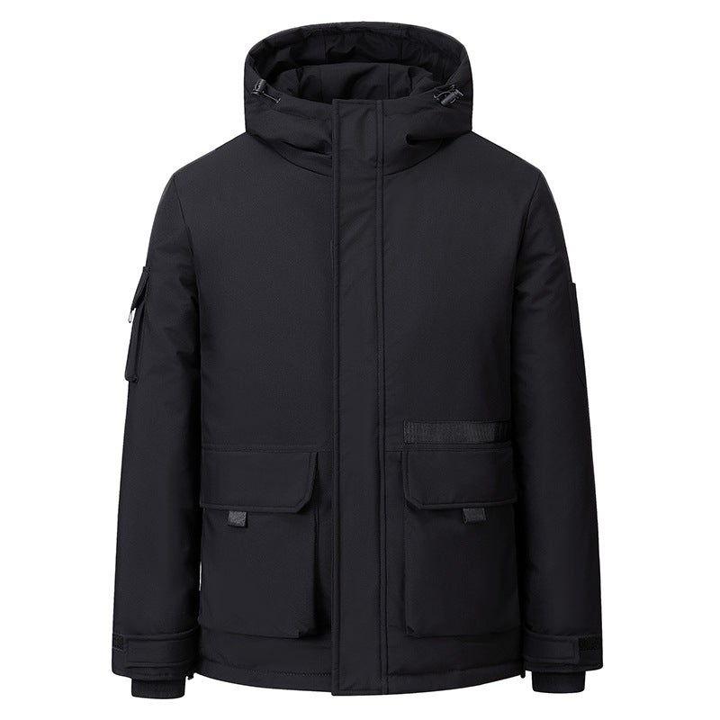 Style Cotton-Padded Coat Trendy Couple'S Casual Loose Mid-Length Fashion Winter Solid Color Jacket - Image 5