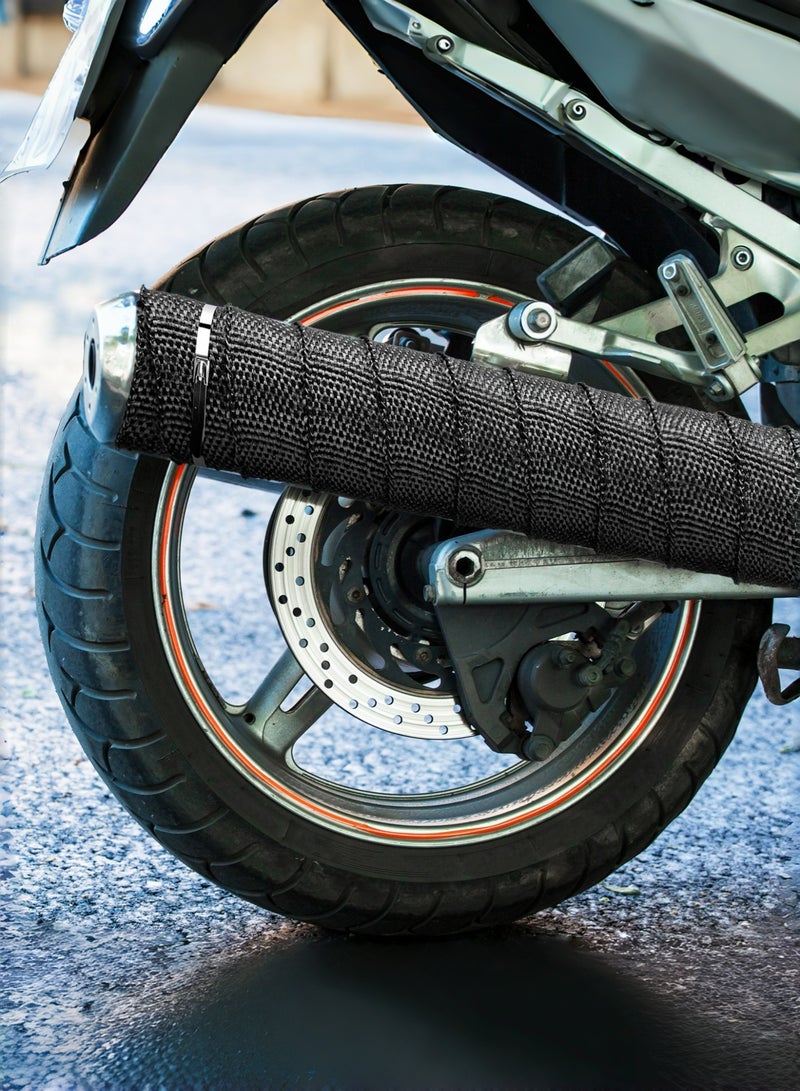 KUTONTECH Premium Exhaust Wrap Roll Titanium, 5M Thermal Exhaust Tape Insulation Tape Bandage for Motorcycle Car Truck Heat Shield Tape (10 pcs Stainless Ties). - Image 5