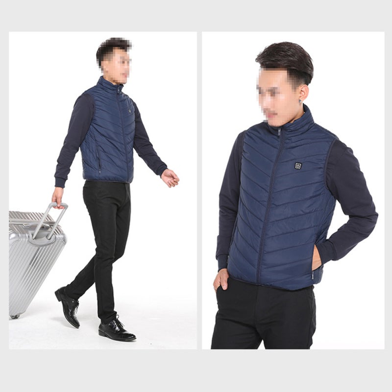 Heated Vest: M Size Blue - Fast Heating 3 Adjustable Temperature Levels Waterproof Breathable Fabric for Outdoor Winter Activities Skiing Hiking Men Women Boys Girls - Image 2