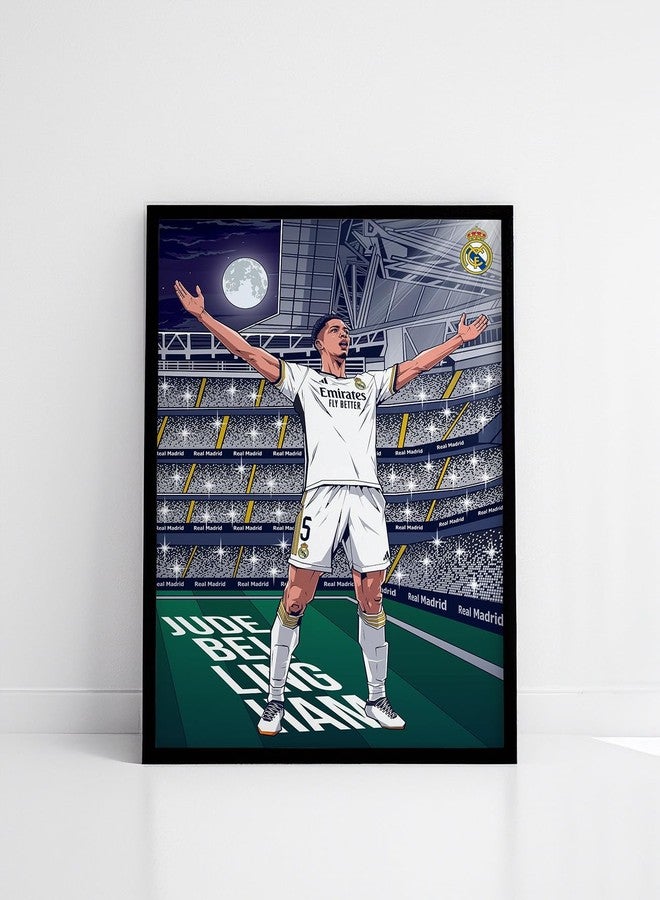 SINCE 7 STORE Jude Bellingham Framed Poster For Gifting/For Room Decor/For Football Fans (A4, BLACK) - Image 2