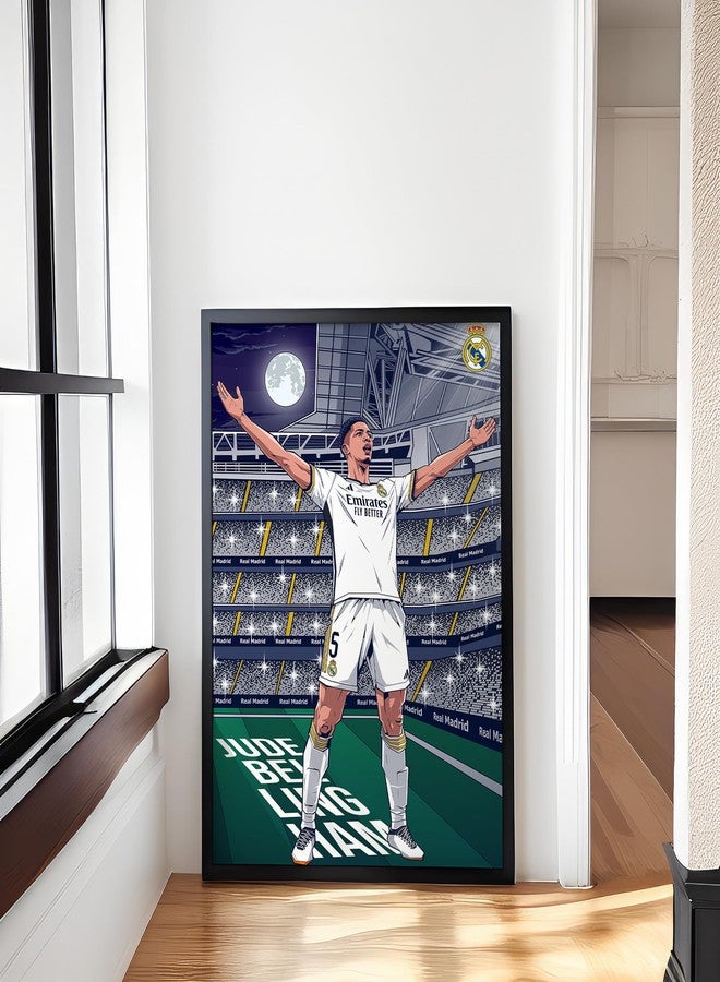 SINCE 7 STORE Jude Bellingham Framed Poster For Gifting/For Room Decor/For Football Fans (A4, BLACK) - Image 1