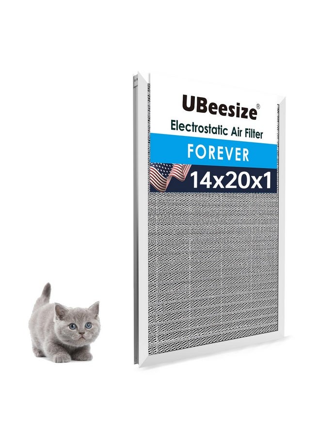 UBeesize UBeesize 14x20x1 Reusable Electrostatic Air Filter HVAC AC Furnace Filter,MERV 8, Washable, Lasts a Lifetime,Permanent Air Filter,Breathe Fresher,Home And Office(Actual Size:13.5x19.5x0.82 Inch)  - Image 1