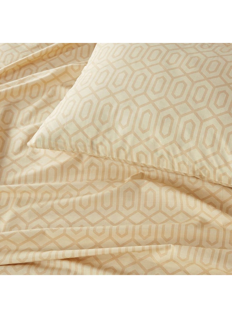 Comfort Spaces Comfort Spaces 144TC Cotton Sheet Set Breathable  Lightweight  Soft with Elastic Deep Pocket  Modern All Season Cozy Bedding  Matching Pillow Case  Twin  Diamond Tan 3 Piece  - Image 3