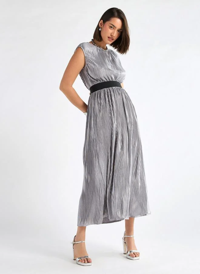 Splash FAV Pleated Metallic Dress