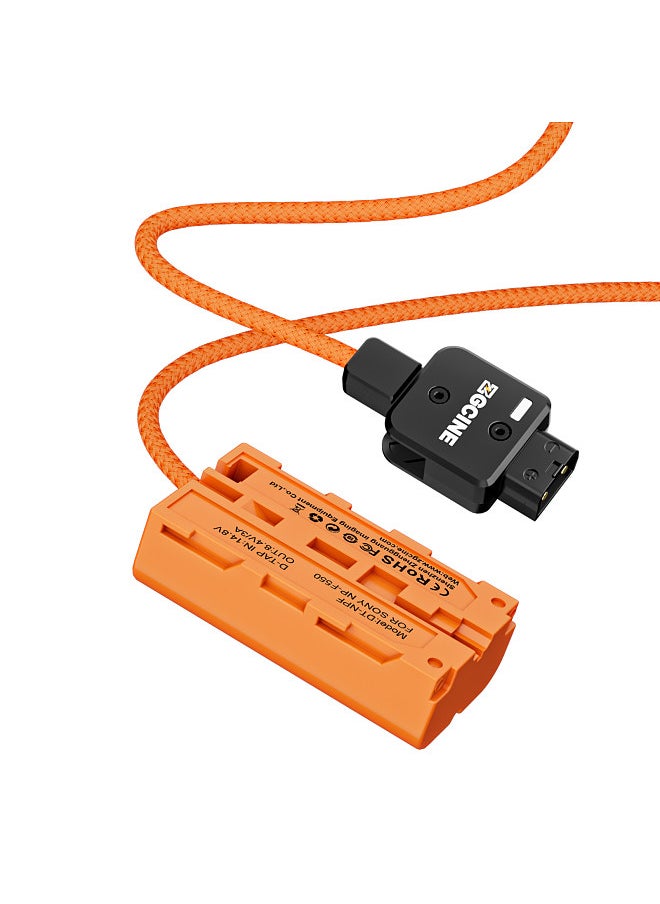 ZGCINE DT-NPF D-Tap to NPF Dummy Battery Braided Cable DC Coupler Accessory for Monitors/ LED Video Light/ Microphone/ Wireless Transmitter Receiver  - Image 1