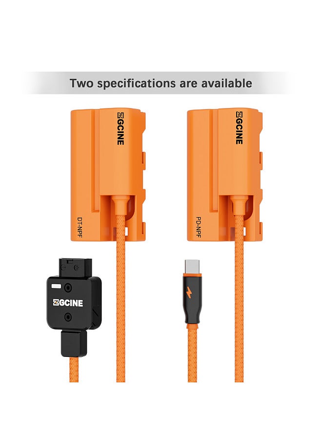 ZGCINE DT-NPF D-Tap to NPF Dummy Battery Braided Cable DC Coupler Accessory for Monitors/ LED Video Light/ Microphone/ Wireless Transmitter Receiver  - Image 4