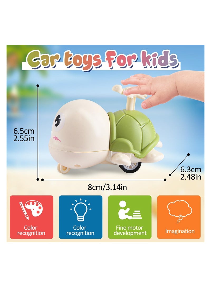 KASTWAVE Turtle Car Toys, Press and Go Cartoon Toys Cars for 3+ Year Old Boy and Girl, Toddler Toys, Wind up Cars Baby Toys, Birthday Gifts for Baby Toys (6 PCS) - Image 5