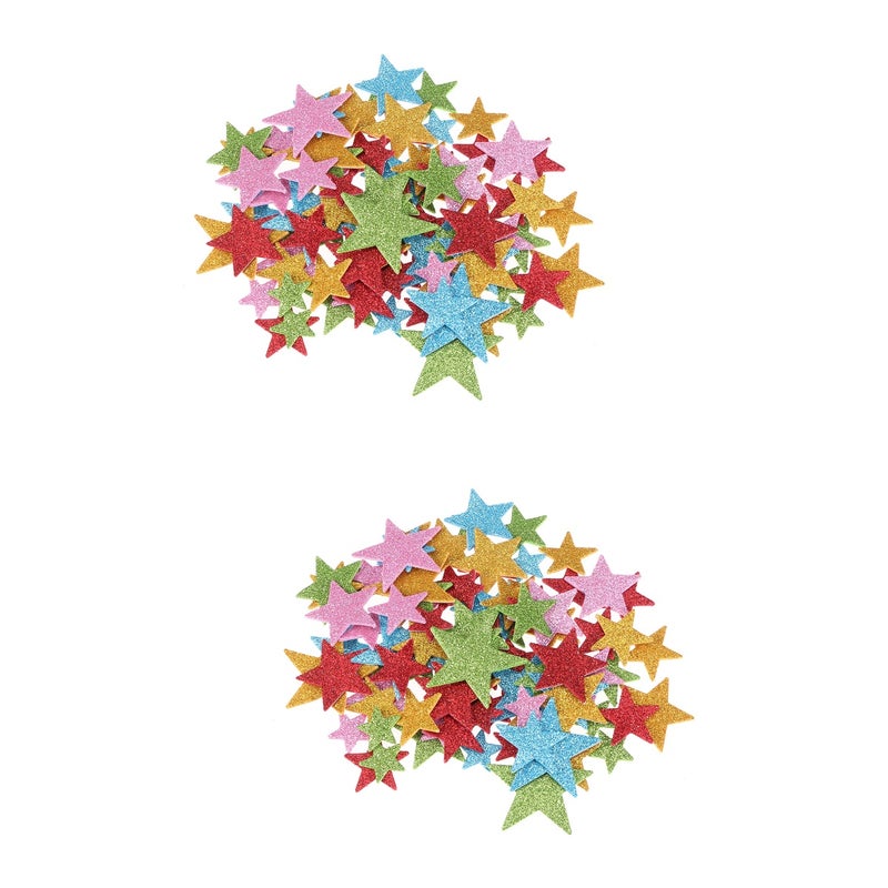 400 pcs Star Shape Glitter Stickers for Wall Ceiling DIY Projects (Random Color & Size) - Image 1