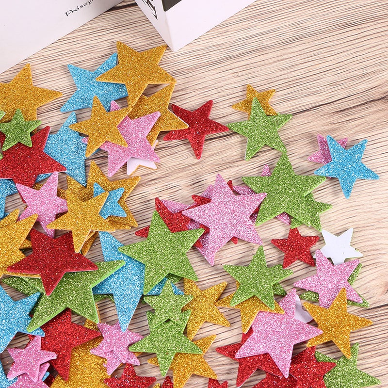 400 pcs Star Shape Glitter Stickers for Wall Ceiling DIY Projects (Random Color & Size) - Image 5