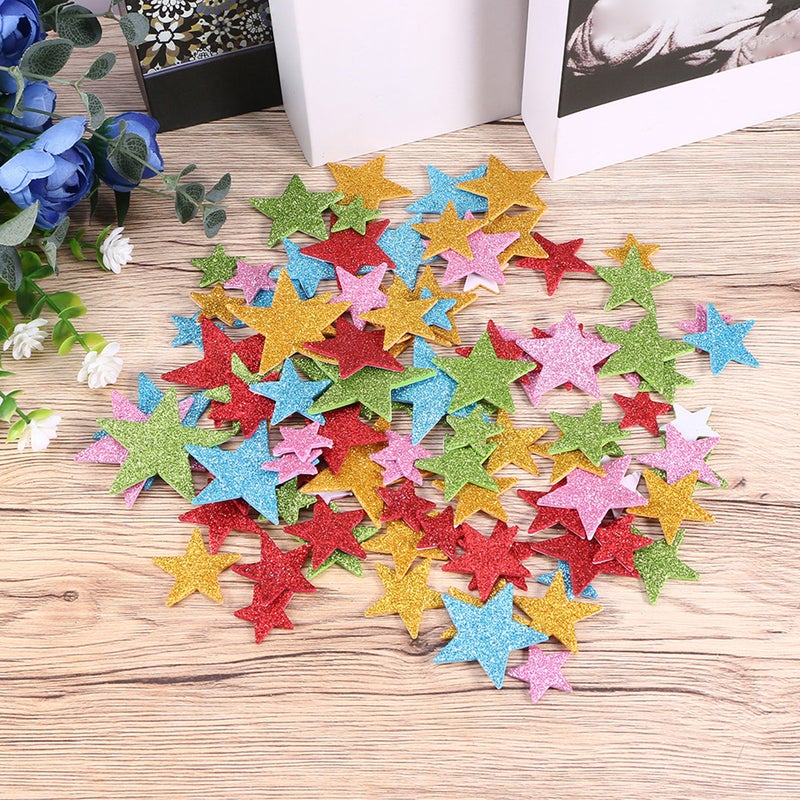 400 pcs Star Shape Glitter Stickers for Wall Ceiling DIY Projects (Random Color & Size) - Image 3