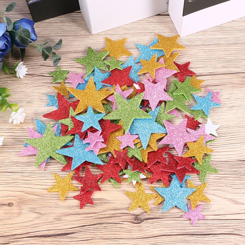 400 pcs Star Shape Glitter Stickers for Wall Ceiling DIY Projects (Random Color & Size) - Image 4