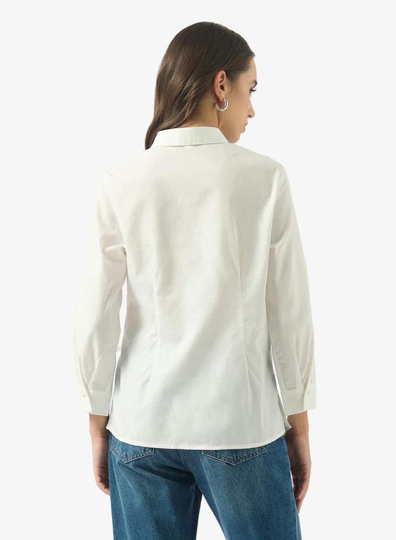 Ginger Oversize Button Down Shirt with Tie Up Detail