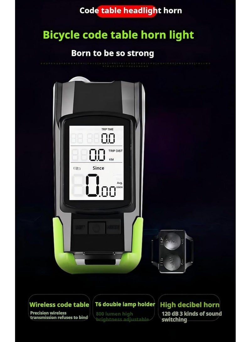 YOUWE7 3-in-1Multi Functional Bike Light 800 lumens Nighttime Speedometer, Horn, Lights, Bike Light Speedometer, Waterproof Bike Headlight and taillight Set, Bike Accessories, Speedometer - Image 3