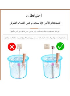 ماركة غير محددة سخان غمر سريع الغليان بقدرة 1500 واط محدث، مدمج وقابل للنقل، إيقاف تلقائي للسلامة، تصميم مقاوم للصدأ للحمامات، المسابح ونقع القدمين، سهل الاستخدام، أداء عالي، تسخين مياه متين (وردي).  - Image 4