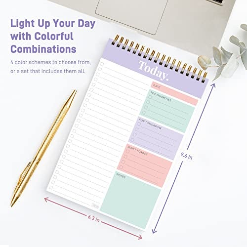 Sweetzer & Orange Daily & Weekly To Do List Notepad – Undated Work Planner & Organizer with Wish List Section, 52-Sheet Coiled Task Pad for Productivity – MAUVE To Do List Notebook for Work - Image 5