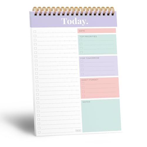 Sweetzer & Orange Daily & Weekly To Do List Notepad – Undated Work Planner & Organizer with Wish List Section, 52-Sheet Coiled Task Pad for Productivity – MAUVE To Do List Notebook for Work - Image 1