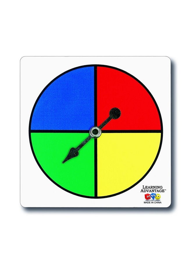 Learning Advantage LEARNING ADVANTAGE Four-Color Spinners - Set of 5 - Game Spinner - Write On/Wipe Off Surface for Multiple Uses 