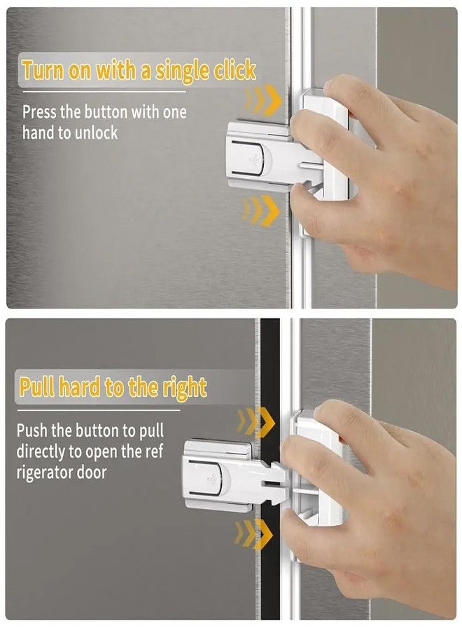SKOFRI 1Pack Fridge Locks for Kids, Child Proof Refrigerator Door Locks for Toddler and Baby Safety, Freezer Locks for Kids with Sticky Adhesive for RV Refrigerator, No Tools Required Childproof Locks - Image 4
