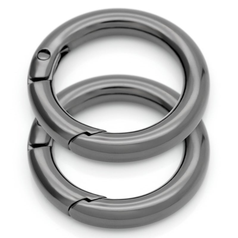 CRAFTMEMORE 2pcs 2 Inches Inner O Ring Spring Opening Snap Trigger Clip Buckle Charm Purse Making SCOS (Gunmetal) - Image 1
