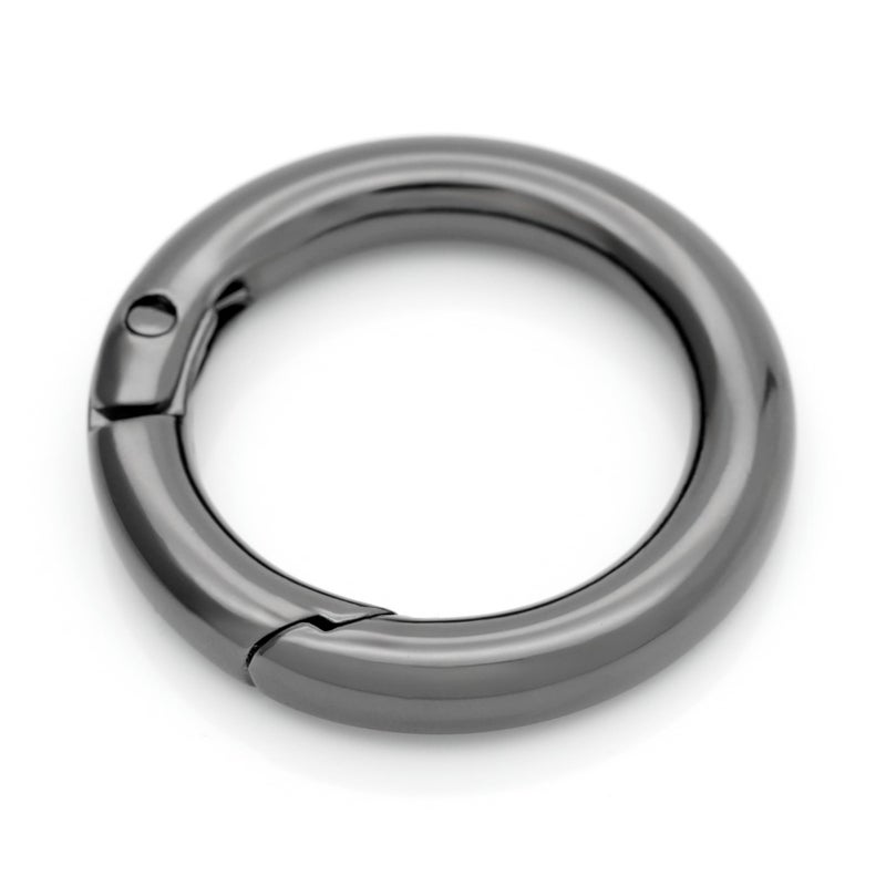 CRAFTMEMORE 2pcs 2 Inches Inner O Ring Spring Opening Snap Trigger Clip Buckle Charm Purse Making SCOS (Gunmetal) - Image 2
