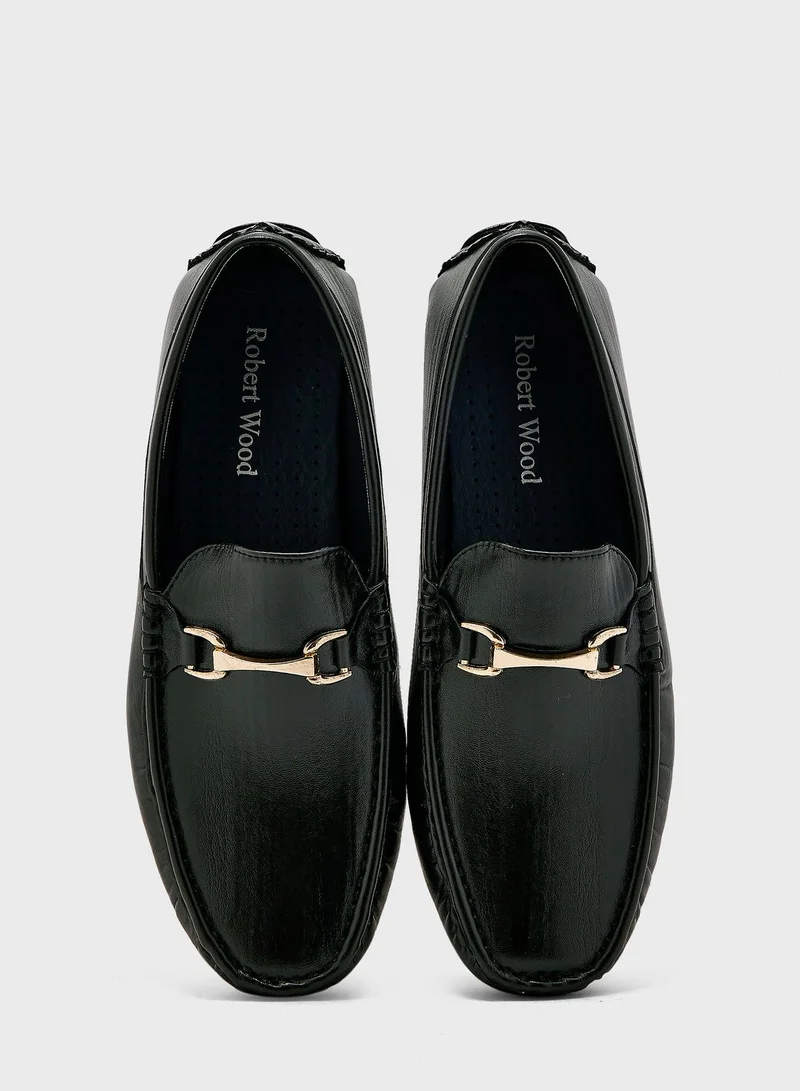 Robert Wood Metal Saddle Detail Moccasins