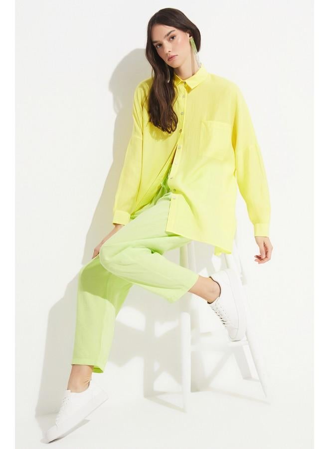 جون بنطلون جينز نسائي من مودال بخصر مطاطي - أخضر فاتح - Image 3