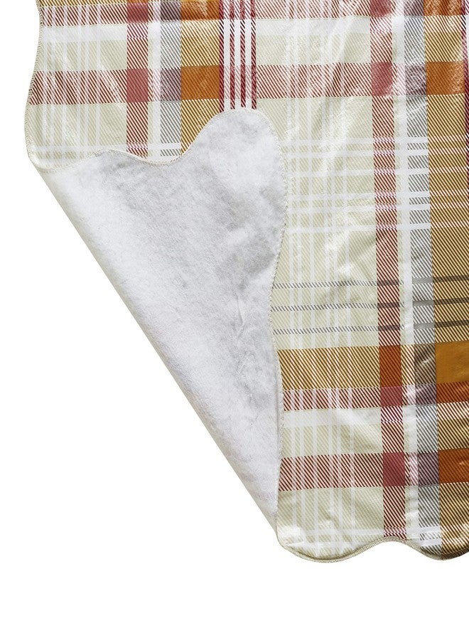 homewards® Red and Orange Checks Design PVC 6 Seater Rectangle 137 cm x 183 cm Table Cover with Cotton Backing - Image 2