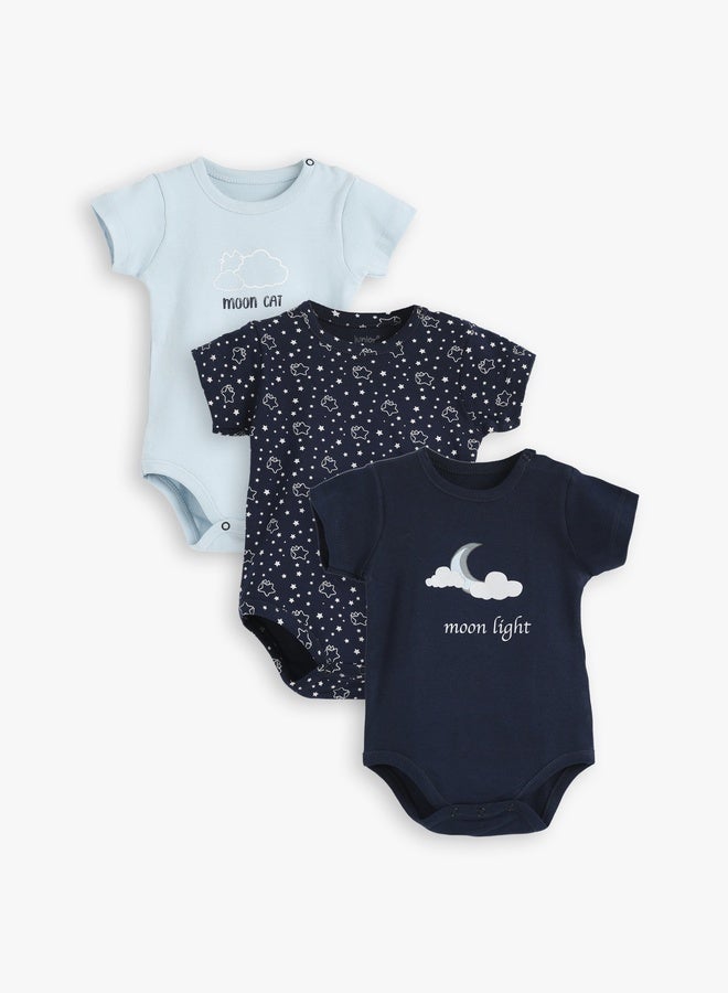 Junior Baby UniSex Cotton Bodysuit Pack of 3 - Image 1