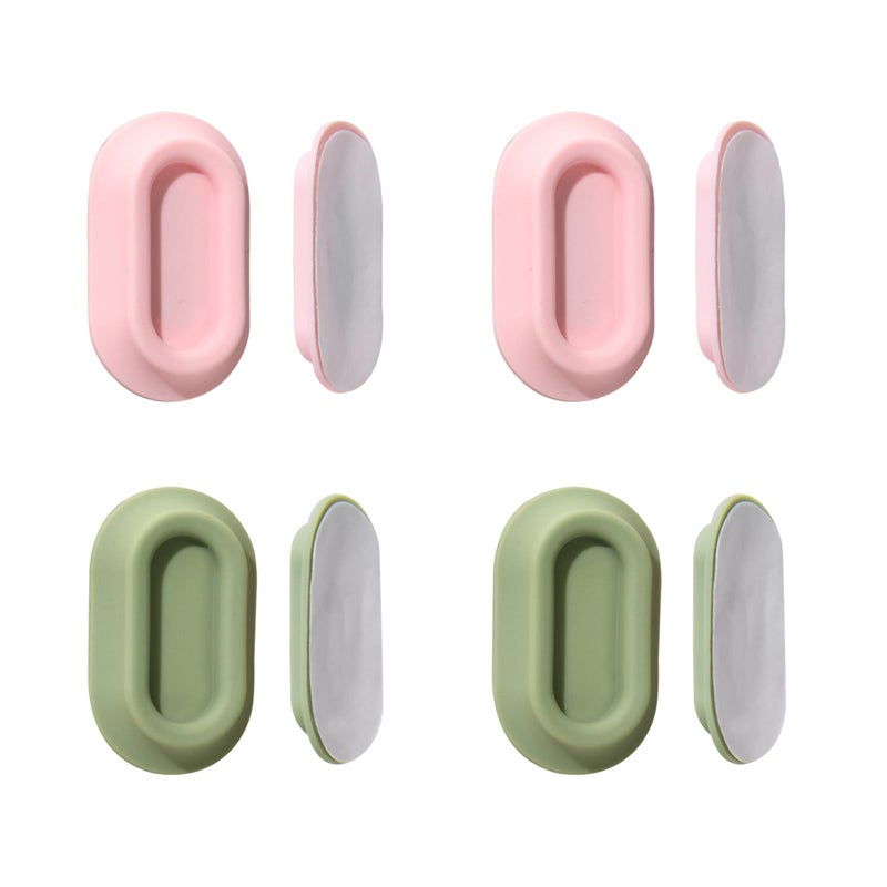 XYOFUN Magnetic Remote Control Holder Wall Mount - 4 Pcs No Drill Self-Adhesive Organizer for Air Conditioner & TV Remotes, Storage Caddy for Televisions Backside - Pink&Green - Image 1