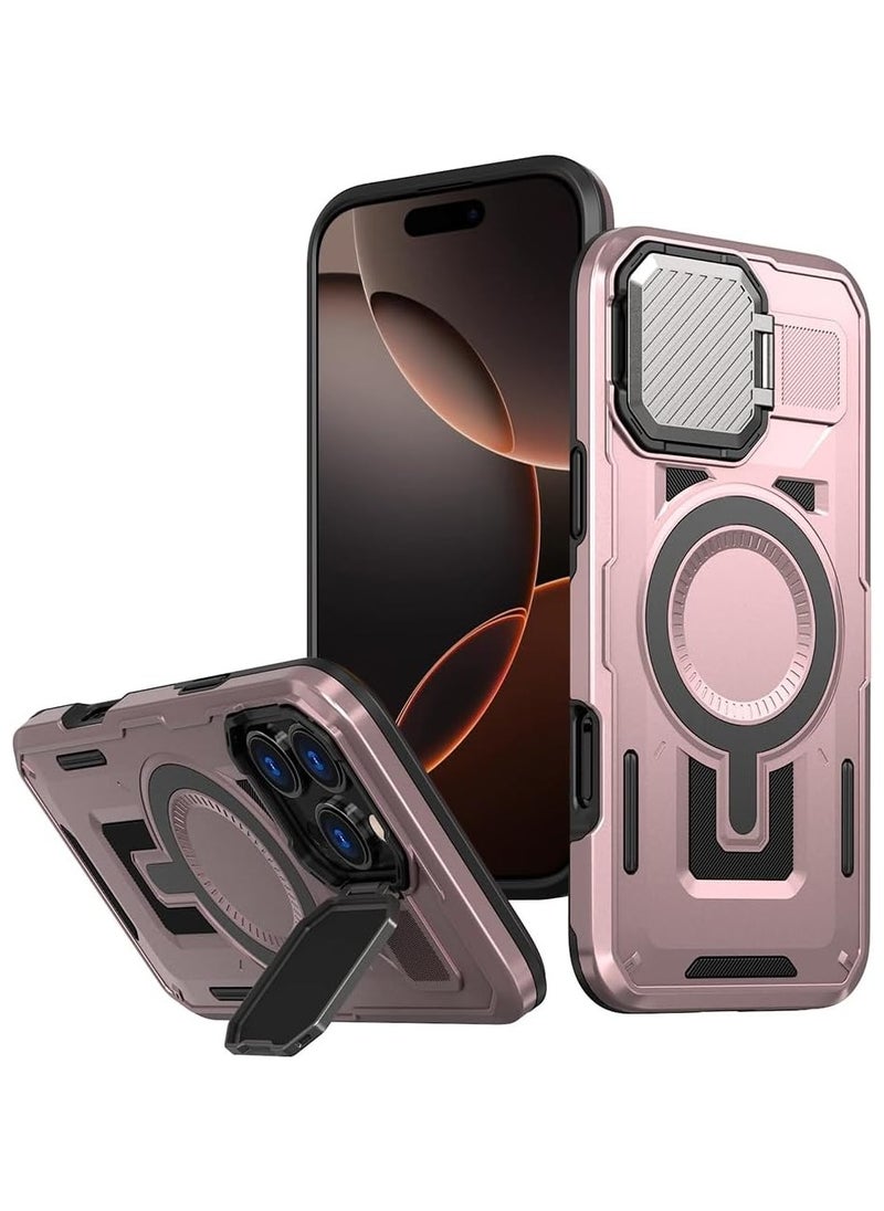 GOLDEN MASK - GOLDEN MASK Compatible With iPhone 14 Pro Max Case with Camera Protection, with Mag-safe Case Magnetic with Stand (Rose Gold) - Image 1