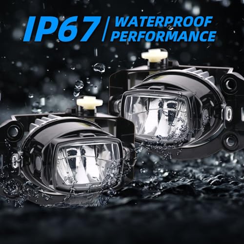 wideep Premium LED Fog Light Assembly with Bracket For 2024 2025 2026 F150 Lariat/STX/XL/XLT Ford, Replacement Assembly Kit with Bezel and Housing Black, wideep Easy Plug-and-Play Anti-fog, IP67 DC 12V, 2Pcs - Image 5