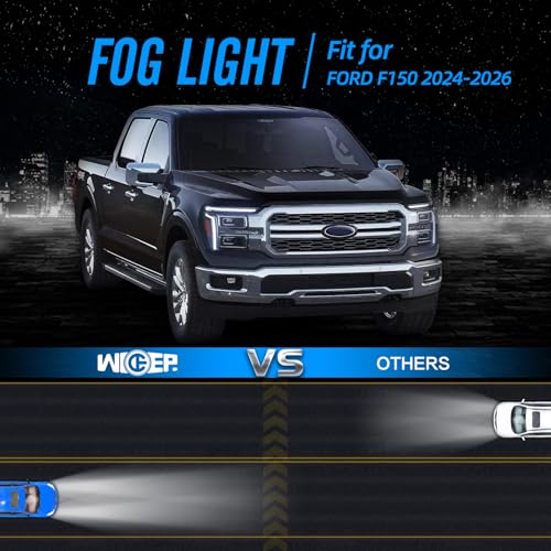 wideep Premium LED Fog Light Assembly with Bracket For 2024 2025 2026 F150 Lariat/STX/XL/XLT Ford, Replacement Assembly Kit with Bezel and Housing Black, wideep Easy Plug-and-Play Anti-fog, IP67 DC 12V, 2Pcs - Image 4