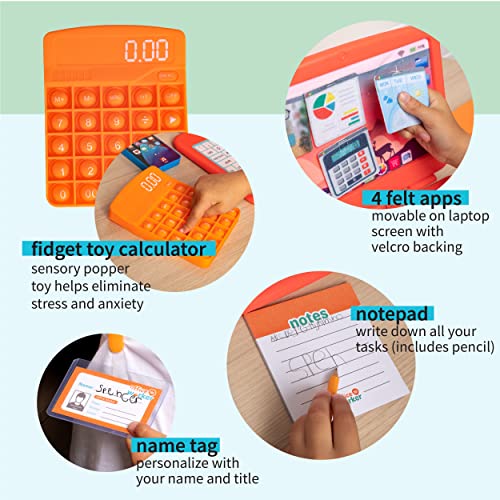 Born Toys Pretend Play Home Office Set for Ages 3-7 - Includes Toy Laptop, Phone, Calculator, Pop It & Headset - Image 5