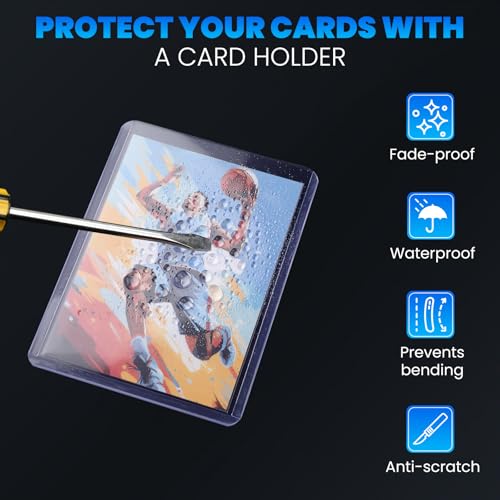 ZENOWICK 200 Card Sleeves Top Loaders for Cards, 3" x 4" Hard Plastic Toploaders, Baseball Card Protectors, Trading Card Holder for Football Sports Cards (100 Toploaders + 100 Penny Sleeves) - Image 3