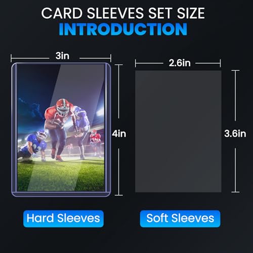 ZENOWICK 200 Card Sleeves Top Loaders for Cards, 3" x 4" Hard Plastic Toploaders, Baseball Card Protectors, Trading Card Holder for Football Sports Cards (100 Toploaders + 100 Penny Sleeves) - Image 2