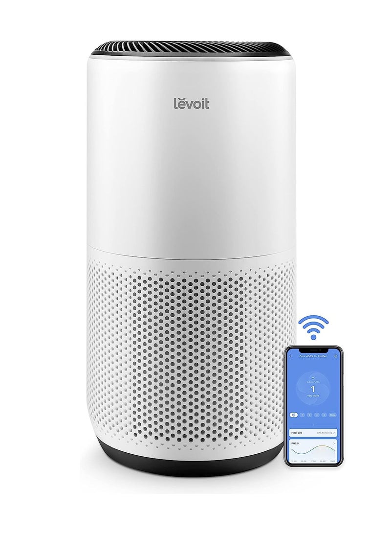 LEVOIT Core 400S Smart WiFi Air Purifier Effective Range 83 m² PM2.5 Laser Dust Sensor Air Quality Core 400S White - Image 1