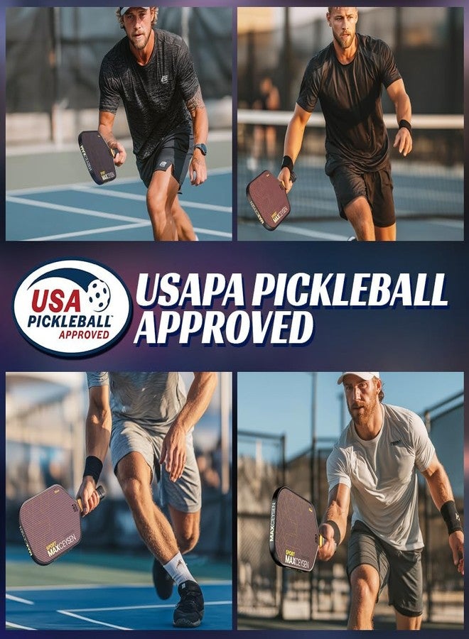 Maxceysen Pickleball Paddles Carbon Fiber Single Paddle USAPA Approved 16MM High Performance Lightweight Racket with Wide Face Long Grip for Men Women Beginner Starters Black Orange - Image 5