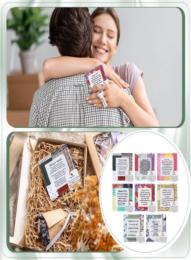 FuWeave لحاف صلاة FuWeave مكون من 8 قطع مع صليب وجيب داخلي، لحاف مربعات صلاة صغيرة من الكتاب المقدس، هدايا مسيحية لعيد الميلاد للنساء والأصدقاء والعائلة ورجال الدين والقساوسة، هدية تشجيع (نمط حيوي) - Image 5