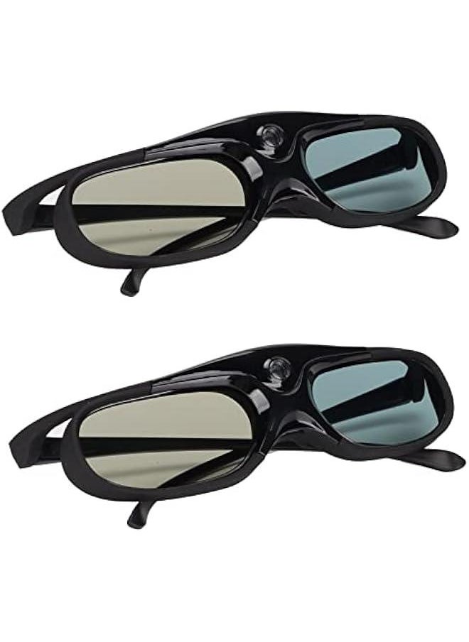 Generic - 2Pcs DLP 3D Glasses, 144Hz Rechargeable 3D Active Shutter Glasses DLP Link LCD Lens 3D Glasses for 3D DLP Orojectors for Optoma, for BenQ, for Acer, for Vivitek, for Dell, for Viewsonic - Image 1