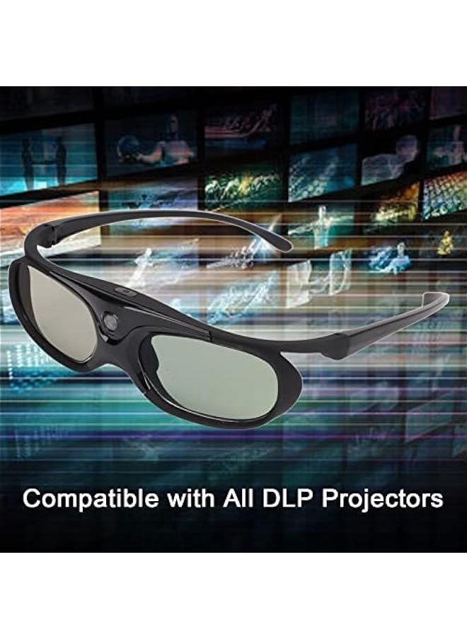 Generic - 2Pcs DLP 3D Glasses, 144Hz Rechargeable 3D Active Shutter Glasses DLP Link LCD Lens 3D Glasses for 3D DLP Orojectors for Optoma, for BenQ, for Acer, for Vivitek, for Dell, for Viewsonic - Image 1