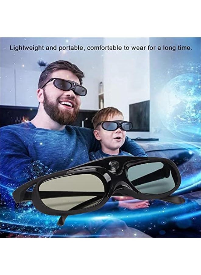 Generic - 2Pcs DLP 3D Glasses, 144Hz Rechargeable 3D Active Shutter Glasses DLP Link LCD Lens 3D Glasses for 3D DLP Orojectors for Optoma, for BenQ, for Acer, for Vivitek, for Dell, for Viewsonic - Image 1