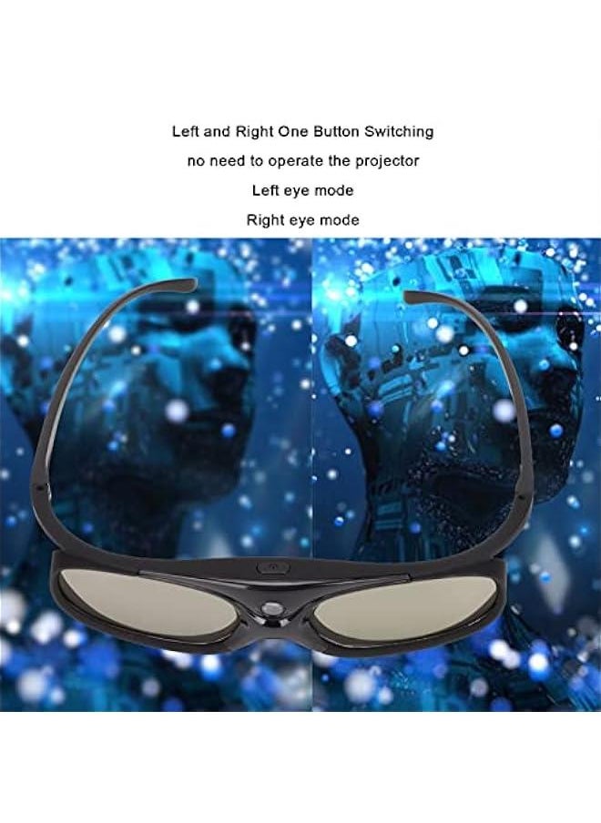 Generic - 2Pcs DLP 3D Glasses, 144Hz Rechargeable 3D Active Shutter Glasses DLP Link LCD Lens 3D Glasses for 3D DLP Orojectors for Optoma, for BenQ, for Acer, for Vivitek, for Dell, for Viewsonic - Image 1