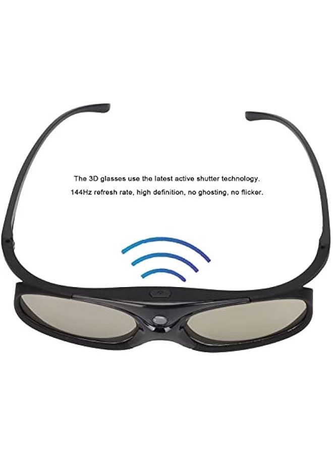 Generic - 2Pcs DLP 3D Glasses, 144Hz Rechargeable 3D Active Shutter Glasses DLP Link LCD Lens 3D Glasses for 3D DLP Orojectors for Optoma, for BenQ, for Acer, for Vivitek, for Dell, for Viewsonic - Image 1