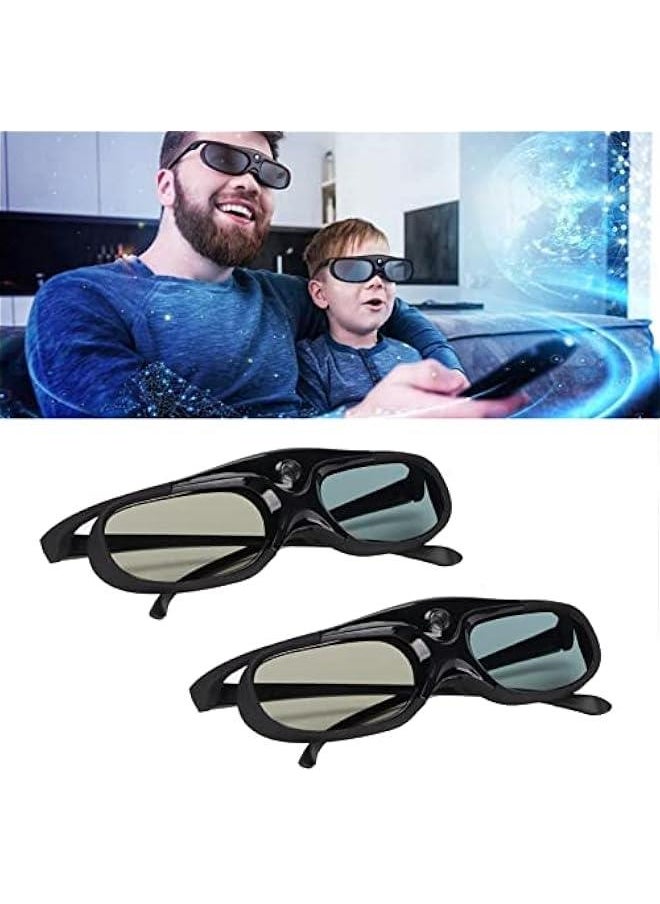 Generic - 2Pcs DLP 3D Glasses, 144Hz Rechargeable 3D Active Shutter Glasses DLP Link LCD Lens 3D Glasses for 3D DLP Orojectors for Optoma, for BenQ, for Acer, for Vivitek, for Dell, for Viewsonic - Image 1