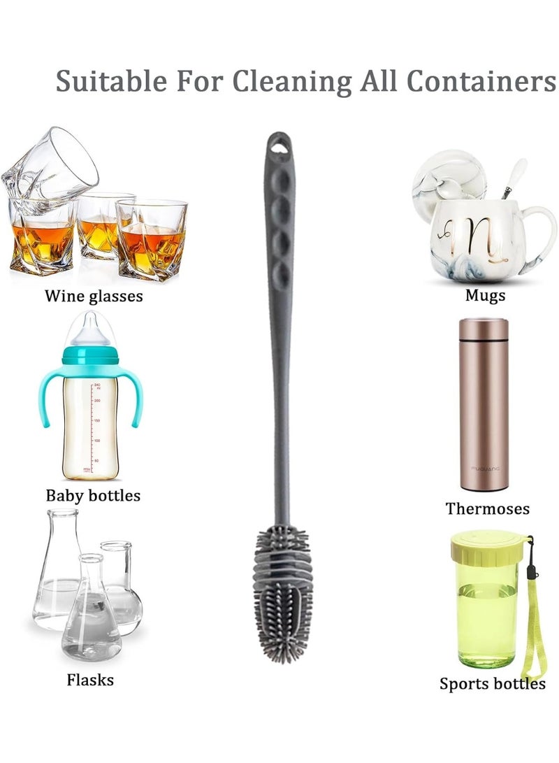 Soft silicone baby bottle and sippy cup cleaning brush with a long handle – a deep cleaning tool for bottles, sippy cups, water bottles, and thermoses – non-abrasive and hygienic for everyday use - Image 2