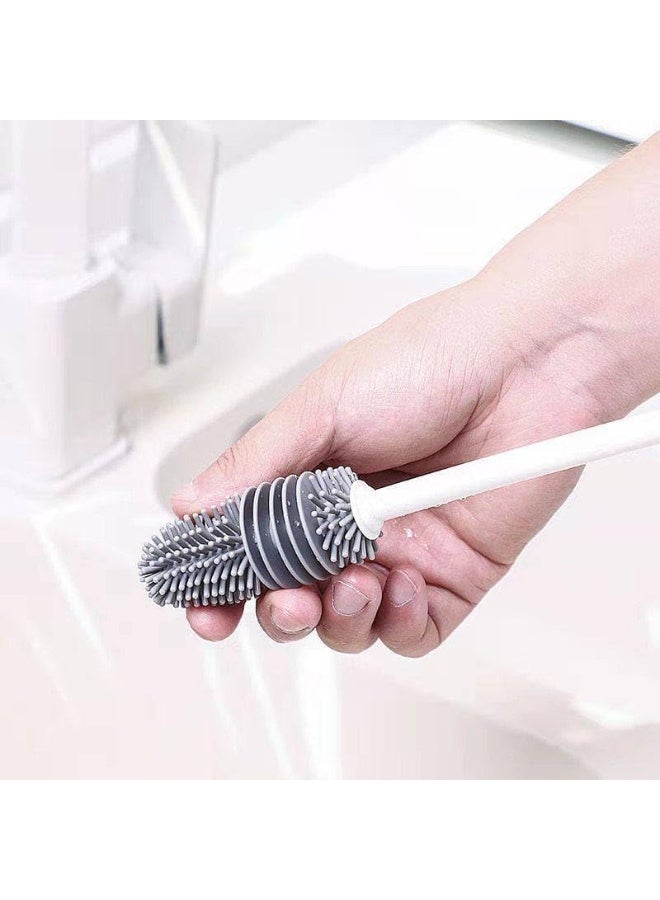 Soft silicone baby bottle and sippy cup cleaning brush with a long handle – a deep cleaning tool for bottles, sippy cups, water bottles, and thermoses – non-abrasive and hygienic for everyday use - Image 4