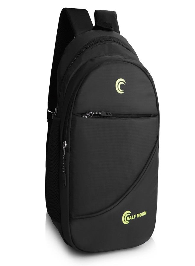 Half Moon Minipack 15L Daily Use Backpack For Men/Backpack For Men | Tuition Office Bag Casual Bagpack | Daypack With 3 Compartments | For Hiking Camping Rucksack | Bags For Travelling (Black) - Image 1