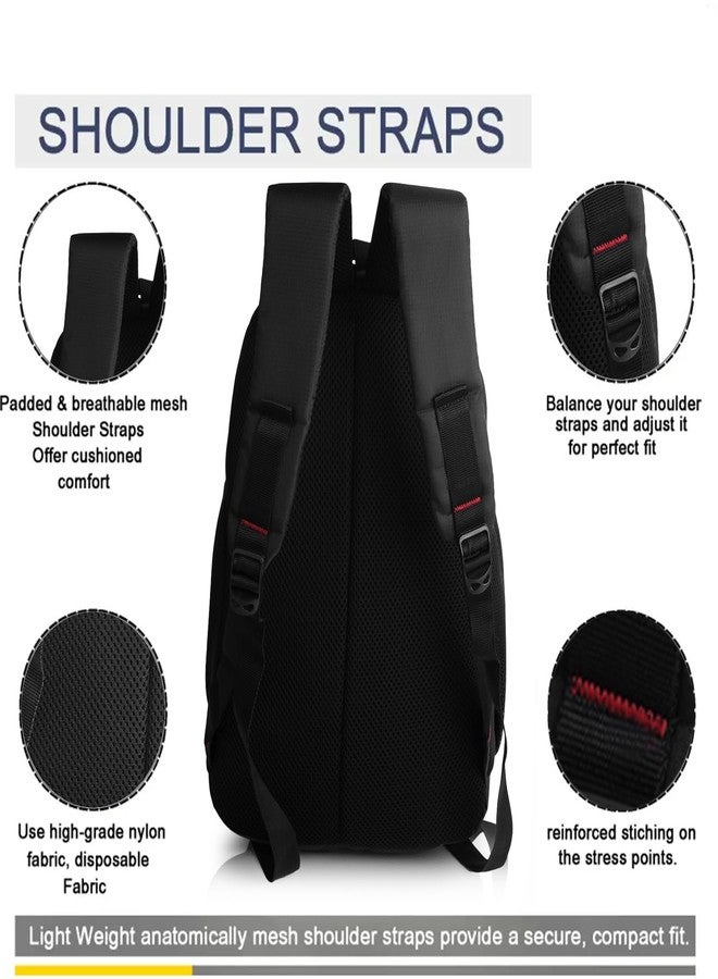 Half Moon Minipack 15L Daily Use Backpack For Men/Backpack For Men | Tuition Office Bag Casual Bagpack | Daypack With 3 Compartments | For Hiking Camping Rucksack | Bags For Travelling (Black) - Image 4