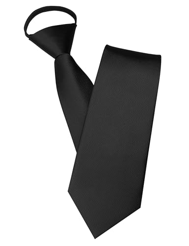 JEMYGINS Black Pre-tied Tie Adjustable Necktie for Business and Wedding (1) - Image 1