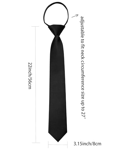 JEMYGINS Black Pre-tied Tie Adjustable Necktie for Business and Wedding (1) - Image 5